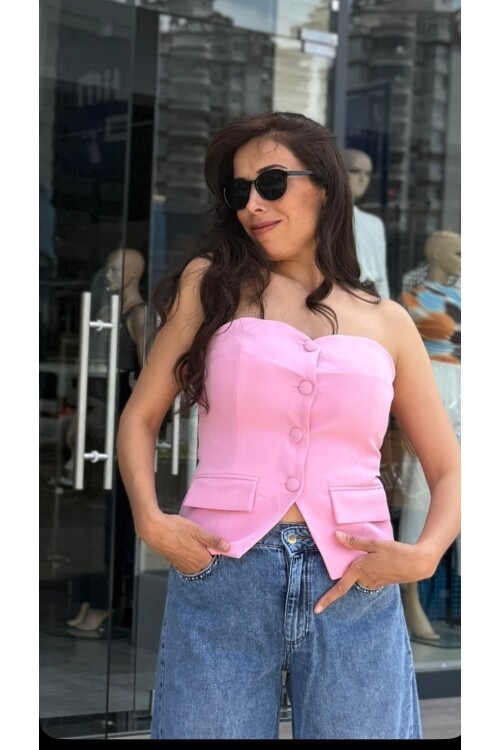 Kadın Önü Düğmeli Yelek