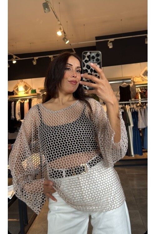 Kadın Üst File Bluz